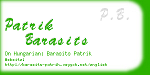 patrik barasits business card